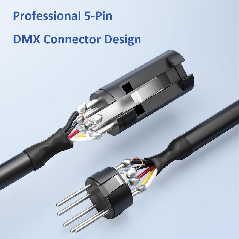 SMALL-EYE 5 Pin DMX Cable 50 ft 4 Pack – 4-Core Male to Female Stage Lighting DMX512 Cable (50') - Image 4